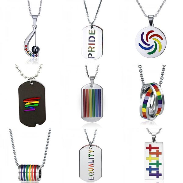 pendant necklaces 2021 stainless steel circle plate pride gay rainbow necklace for men couple lover chain collar jewelry gift, Silver
pendant necklaces 2021 stainless steel circle plate pride gay rainbow necklace for men couple lover chain collar jewelry gift, Silver