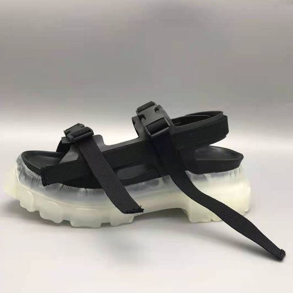 thick sole men sandals platform shoes for men 2021 big size clear heel sandals men summer 22#25/20t50, Black
