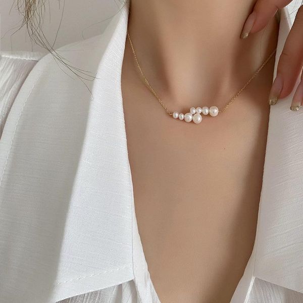 chokers elegant freshwater pearl staggered pendant necklace for women girls statement clavicle chain choker, Golden;silver
chokers elegant freshwater pearl staggered pendant necklace for women girls statement clavicle chain choker, Golden;silver