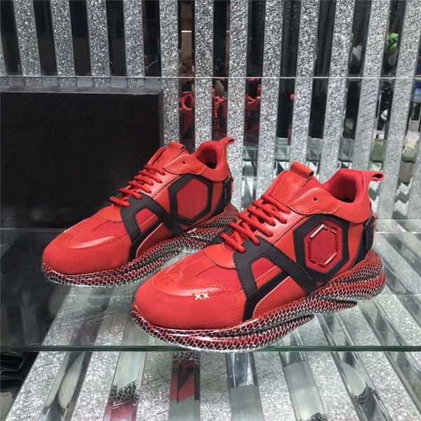 designer luxury pp mens red skull sneakers sports fashion classic personality mens daddy reathable trainers with original box, Red;white
designer luxury pp mens red skull sneakers sports fashion classic personality mens daddy reathable trainers with original box, Red;white