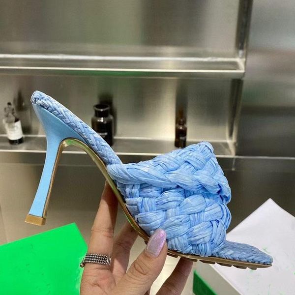 slippers luxury braided slides women high heels mules sandals square toe thin blue office ladies prom women's shoes, Black
slippers luxury braided slides women high heels mules sandals square toe thin blue office ladies prom women's shoes, Black
