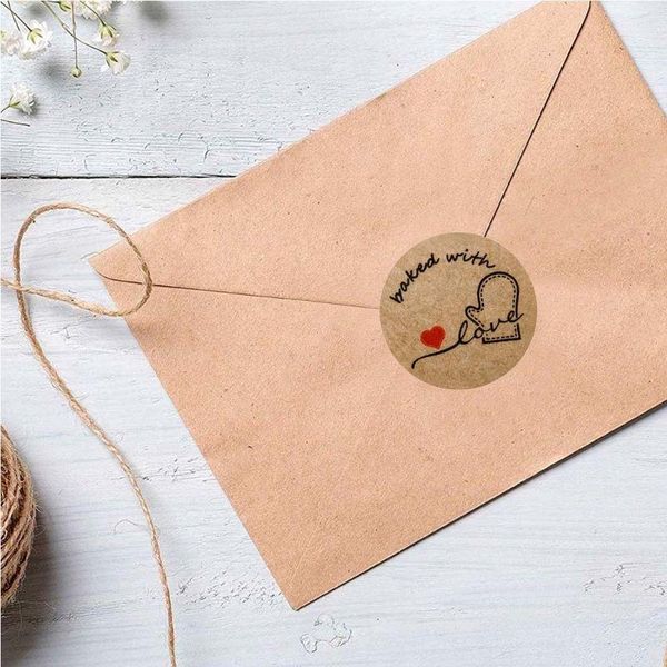 500pcs/roll round kraft baked with love stickers seal labels handmade scrapbook
500pcs/roll round kraft baked with love stickers seal labels handmade scrapbook