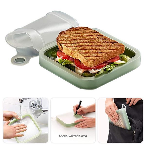 lunch box sandwich container box portable reusable silicone sandwich case compact storage container for kids adults
lunch box sandwich container box portable reusable silicone sandwich case compact storage container for kids adults