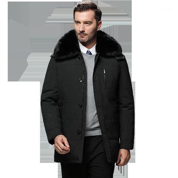 middle-aged men's coat thick warm genuine fur collar jacket daddy clothes men's down jacket deconstructable collar1, Black
middle-aged men's coat thick warm genuine fur collar jacket daddy clothes men's down jacket deconstructable collar1, Black