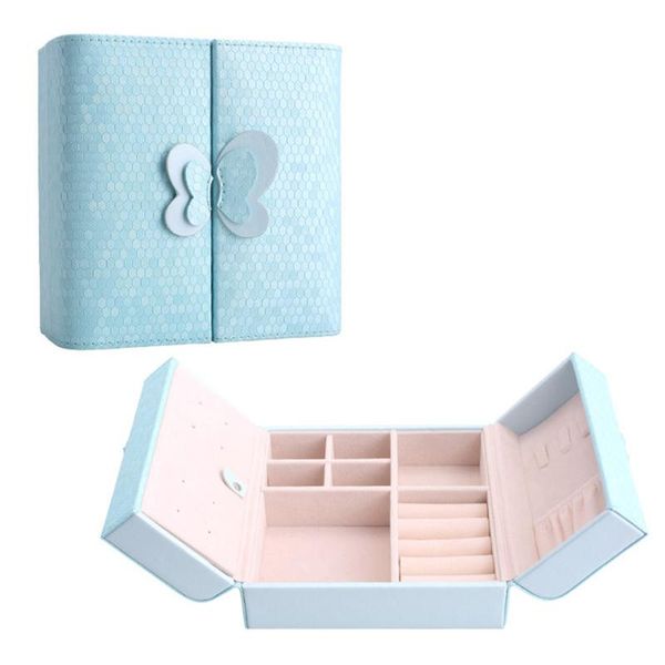 jewelry packaging box container for earrings ring exquisite makeup case organizer container boxes graduation birthday gift, Pink;blue 
jewelry packaging box container for earrings ring exquisite makeup case organizer container boxes graduation birthday gift, Pink;blue