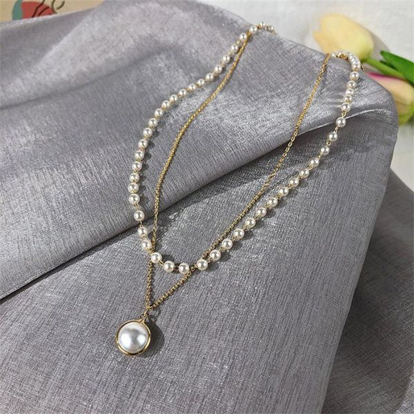 pendant necklaces 2021 fashion korean pearl necklace lovely double lady jewelry girl gift wholesale, Silver
pendant necklaces 2021 fashion korean pearl necklace lovely double lady jewelry girl gift wholesale, Silver
