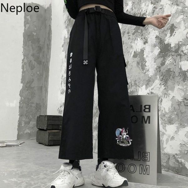 women's pants & capris neploe japanese wide leg cargo harajuku cartoon printed ankle trousers 2021 autumn stretch waist with belt 55135, Black;white
women's pants & capris neploe japanese wide leg cargo harajuku cartoon printed ankle trousers 2021 autumn stretch waist with belt 55135, Black;white