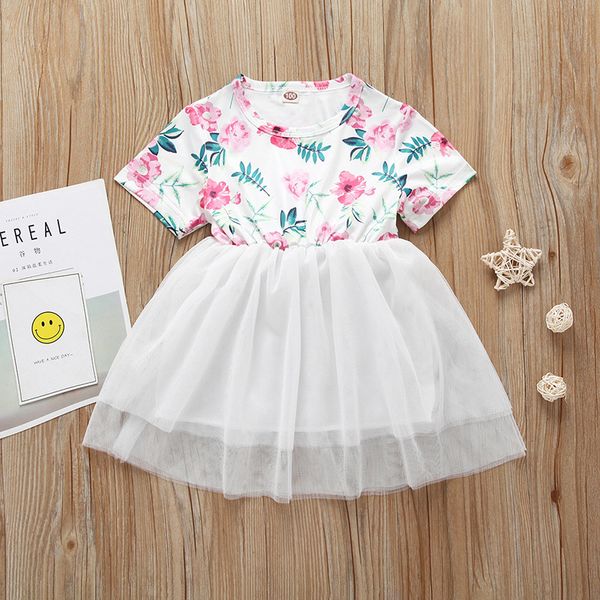 ins net red girl's summer short sleeve dress baby girl's net princess skirt with flower pattern, Blue
ins net red girl's summer short sleeve dress baby girl's net princess skirt with flower pattern, Blue