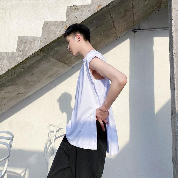 men' tank men streetwear casual side split black white tanks male japan style fashion loose sleeveless tees shirts vests clothi, White;black
men' tank men streetwear casual side split black white tanks male japan style fashion loose sleeveless tees shirts vests clothi, White;black