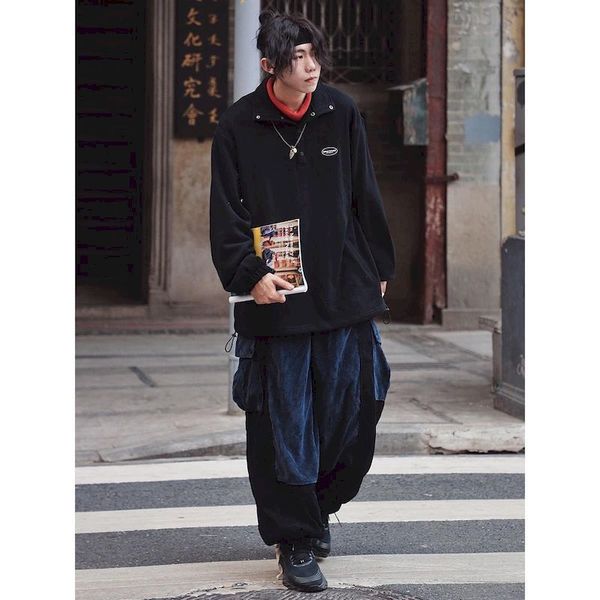 men's pants primavera japonês retro veludo queimado macacão para homem e mulher preto calças de carga harajuku punk chain homens hip ho, Black
men's pants primavera japonês retro veludo queimado macacão para homem e mulher preto calças de carga harajuku punk chain homens hip ho, Black
