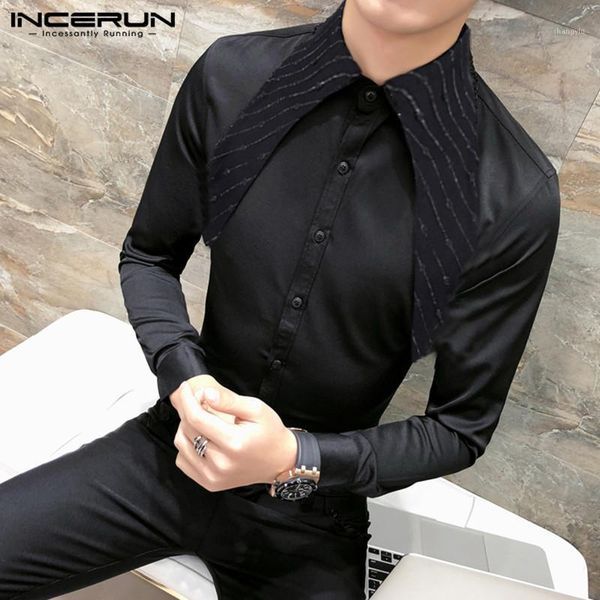 fashion men dress shirt long sleeve lapel new design solid korean social camisa casual clubwear wedding shirts men incerun1, White;black
fashion men dress shirt long sleeve lapel new design solid korean social camisa casual clubwear wedding shirts men incerun1, White;black