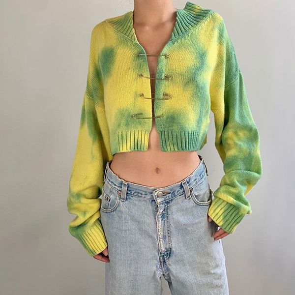 Fall 2021 Girls Green Oversized Cardigan Crop Top Sweater Knitted Cute Long Sleeve Pins Sweaters Tie Dye Cartigans
Fall 2021 Girls Green Oversized Cardigan Crop Top Sweater Knitted Cute Long Sleeve Pins Sweaters Tie Dye Cartigans