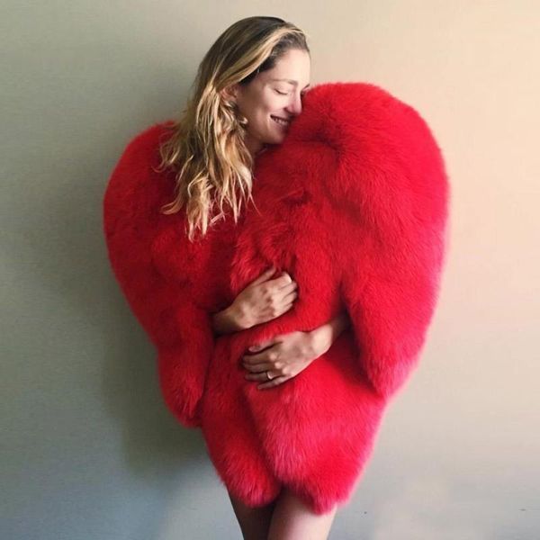 women's fur & faux stylish 3d redheart shaped cape thick warm celebrity women long hairy shaggy coat jacket outerwear winter top, Black
women's fur & faux stylish 3d redheart shaped cape thick warm celebrity women long hairy shaggy coat jacket outerwear winter top, Black