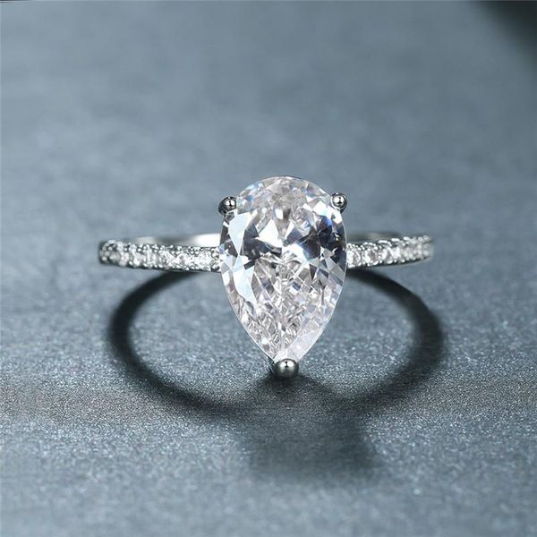 wedding rings female luxury crystal engagement ring simple fashion white zircon water drop rose gold silver color for women, Slivery;golden
wedding rings female luxury crystal engagement ring simple fashion white zircon water drop rose gold silver color for women, Slivery;golden