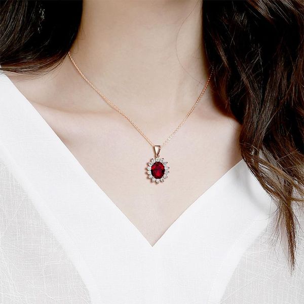 pendant necklaces charming red crystal zircon flower necklace elegant women's wedding collarbone chain jewelry fashion accessories gift, Silver
pendant necklaces charming red crystal zircon flower necklace elegant women's wedding collarbone chain jewelry fashion accessories gift, Silver