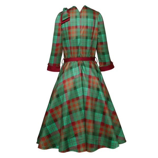 elegant square neck 3/4 sleeves plaid printed cocktail dress vintage women party dress with belt vestido fiesta, Black
elegant square neck 3/4 sleeves plaid printed cocktail dress vintage women party dress with belt vestido fiesta, Black