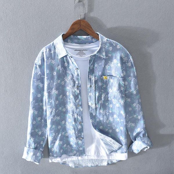 men's casual shirts jm155 spring autumn men floral trendy simple long sleeve pocket personality loose turn-down collar v linen, White;black
men's casual shirts jm155 spring autumn men floral trendy simple long sleeve pocket personality loose turn-down collar v linen, White;black
