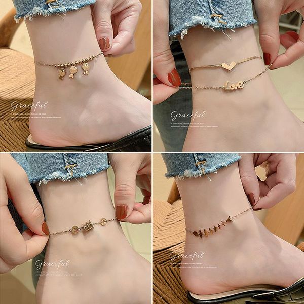 anklets 2021 ins fashion anklet for women titanium steel rose golden beach barefoot chain lovely jewelry foot accessories, Red;blue
anklets 2021 ins fashion anklet for women titanium steel rose golden beach barefoot chain lovely jewelry foot accessories, Red;blue