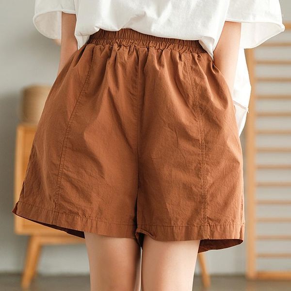women's shorts johnature women cotton elastic waist casual solid color loose 2021 summer thin comfortable pocket trousers, White;black
women's shorts johnature women cotton elastic waist casual solid color loose 2021 summer thin comfortable pocket trousers, White;black
