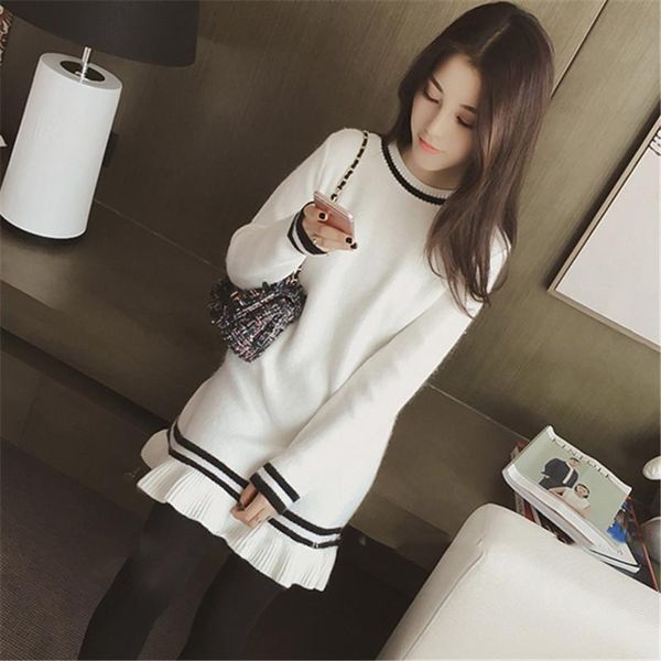 casual dresses white dress 2021 spring korean sweet mini autumn sweater long sleeve fashion loose slim vestido feminina ld719, Black;gray
casual dresses white dress 2021 spring korean sweet mini autumn sweater long sleeve fashion loose slim vestido feminina ld719, Black;gray