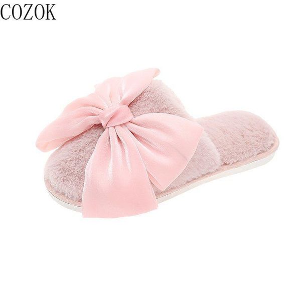 furry women's cotton slippers simple bowknot modified home furnishing small fresh and comfortable warm women's shoes, Black
furry women's cotton slippers simple bowknot modified home furnishing small fresh and comfortable warm women's shoes, Black