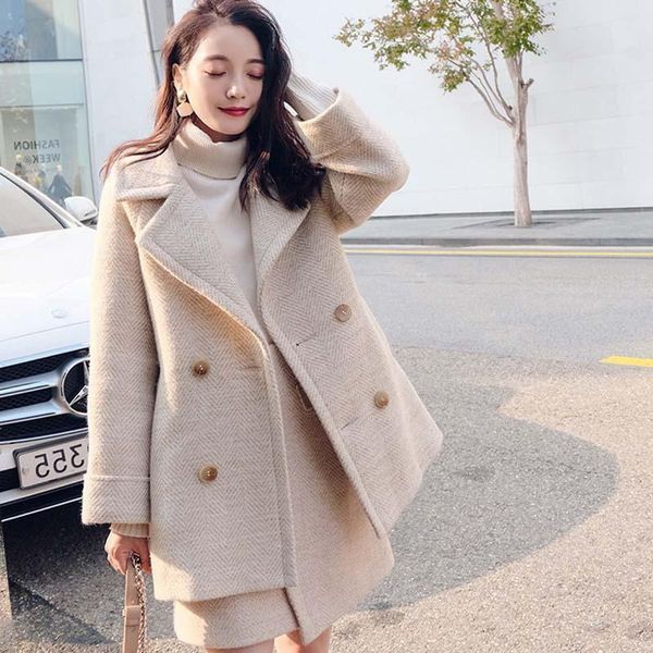 women's suits & blazers xiaoxiangfengmaode suit 2021 autumn and winter skirt two piece woollen coat, White;black
women's suits & blazers xiaoxiangfengmaode suit 2021 autumn and winter skirt two piece woollen coat, White;black