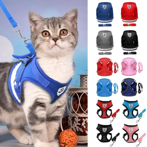 cat collars & leads breathable mesh small puppy harness leash set reflective pet kitten chihuahua harnesses vest for medium dogs
cat collars & leads breathable mesh small puppy harness leash set reflective pet kitten chihuahua harnesses vest for medium dogs