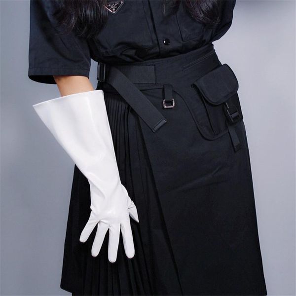 five fingers gloves patent long faux leather wide balloon puff sleeves large white 38cm, Blue;gray
five fingers gloves patent long faux leather wide balloon puff sleeves large white 38cm, Blue;gray