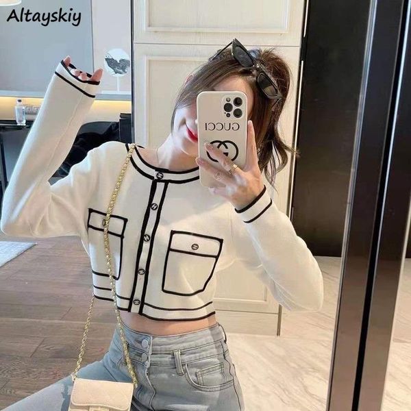 women's knits & tees sweaters women patchwork o-neck long sleeve knitting cropped korean style slim elegant all-match autumn stylish ca, White
women's knits & tees sweaters women patchwork o-neck long sleeve knitting cropped korean style slim elegant all-match autumn stylish ca, White