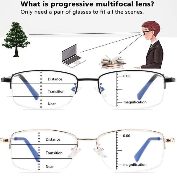 fashion sunglasses frames progressive multifocus computer reading glasses blue light blocking titanium alloy spring hinge multifocal readers, Black
fashion sunglasses frames progressive multifocus computer reading glasses blue light blocking titanium alloy spring hinge multifocal readers, Black
