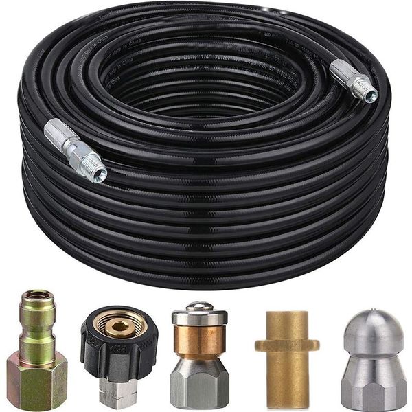 water gun & snow foam lance 4000 psi cleaning kit for pressure washer sewer jetter 1/4 inch, drain jetting, laser and rotating nozzle,orific
water gun & snow foam lance 4000 psi cleaning kit for pressure washer sewer jetter 1/4 inch, drain jetting, laser and rotating nozzle,orific