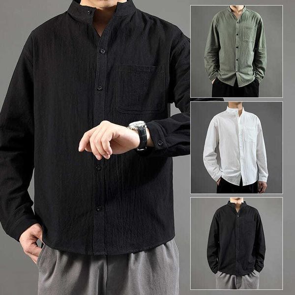men's casual shirts japanese stand up collar 2021 cotton linen man oversized blouses harajuku male long sleeve shirt -3xl, White;black
men's casual shirts japanese stand up collar 2021 cotton linen man oversized blouses harajuku male long sleeve shirt -3xl, White;black