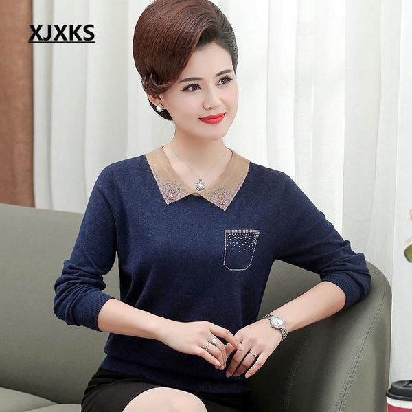 women's sweaters xjxks 2021 autumn winter fashion diamond women wool sweater loose plus size knitted pullover, White;black
women's sweaters xjxks 2021 autumn winter fashion diamond women wool sweater loose plus size knitted pullover, White;black