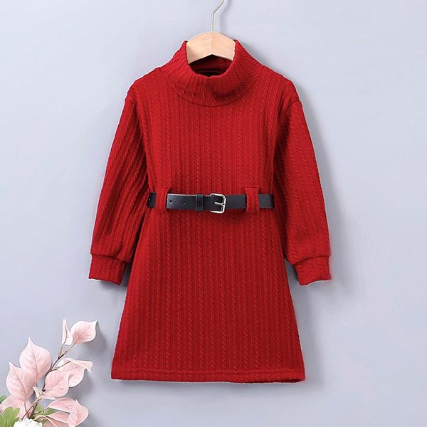 girl's dresses 3 colors autumn winter kids girls knitted bottoming turtleneck sweater dress with belt 1-6y pullover straight knee lengt, Red;yellow
girl's dresses 3 colors autumn winter kids girls knitted bottoming turtleneck sweater dress with belt 1-6y pullover straight knee lengt, Red;yellow