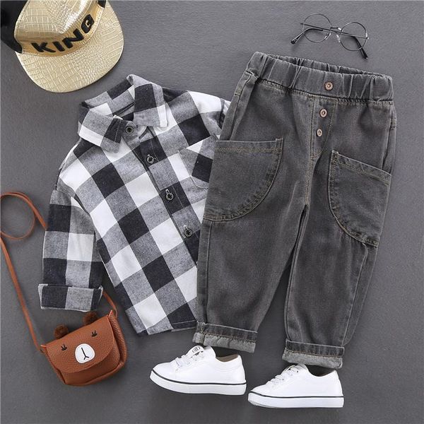jeans boys 2021 autumn winter children's clothing baby tracksuits kids denim pants toddler casual trousers 3-7y, Blue