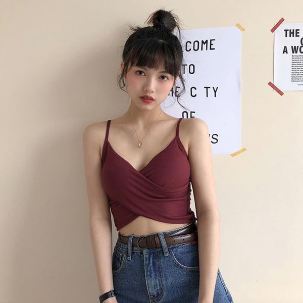 net red popular back small sling vest for women's spring new style, versatile, short, solid color cross top, Black;white
net red popular back small sling vest for women's spring new style, versatile, short, solid color cross top, Black;white