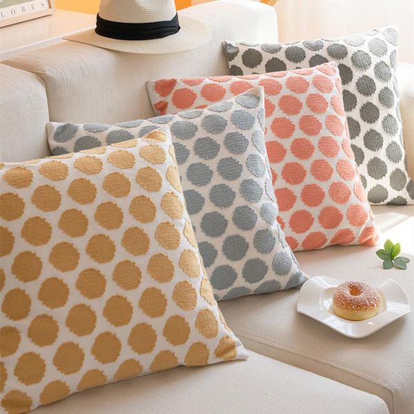 cushion/decorative pillow pink grey dot embroidery cushion cover yellow home decorative living room 45x45cm circle geometric decor pillowcae 
cushion/decorative pillow pink grey dot embroidery cushion cover yellow home decorative living room 45x45cm circle geometric decor pillowcae