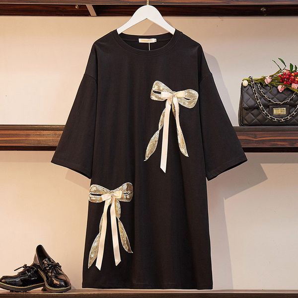2021 new plus size 6xl women spring summer half sleeve bow female loose casual o-neck mini es lj2241 4mp1, Black;gray
2021 new plus size 6xl women spring summer half sleeve bow female loose casual o-neck mini es lj2241 4mp1, Black;gray