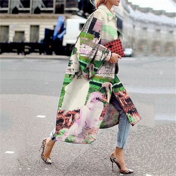 2021 new women street wear fashionable windbreaker autumn winter european and american trend printed flared sleeve coat limb, Tan;black
2021 new women street wear fashionable windbreaker autumn winter european and american trend printed flared sleeve coat limb, Tan;black