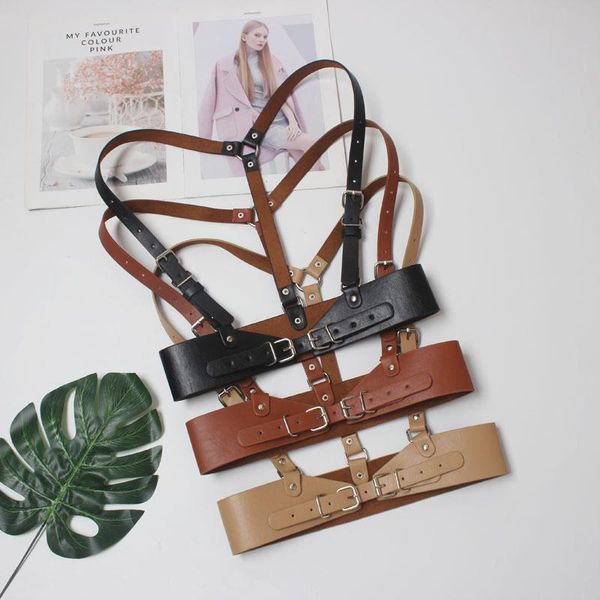 belts 2021 fashion women punk harajuku o-ring garters faux leather body bondage cage sculpting harness waisband straps suspenders, Black;brown
belts 2021 fashion women punk harajuku o-ring garters faux leather body bondage cage sculpting harness waisband straps suspenders, Black;brown