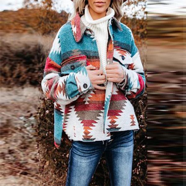 women's wool & blends mandylandy retro ethnic geometric irregular pattern print jackets outwear long sleeve woolen coat women, Black
women's wool & blends mandylandy retro ethnic geometric irregular pattern print jackets outwear long sleeve woolen coat women, Black