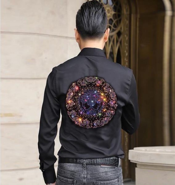 2021 summer new men's shirts plus size m-4xl drill long sleeve homme wgno, White;black
2021 summer new men's shirts plus size m-4xl drill long sleeve homme wgno, White;black