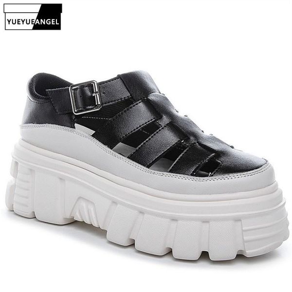 sandals summer women real leather platform shoes street leisure high heel gladiator white hollow out wedge zapatillas, Black
sandals summer women real leather platform shoes street leisure high heel gladiator white hollow out wedge zapatillas, Black