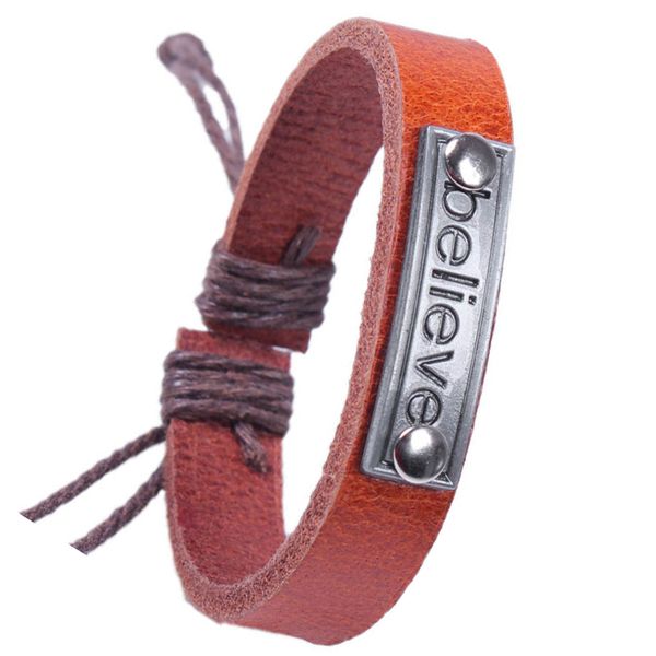 vintage metal letter believe bracelets charm leather cuff bracelet woven bangle wrap adjustable women men jewelry gift, Golden;silver
vintage metal letter believe bracelets charm leather cuff bracelet woven bangle wrap adjustable women men jewelry gift, Golden;silver