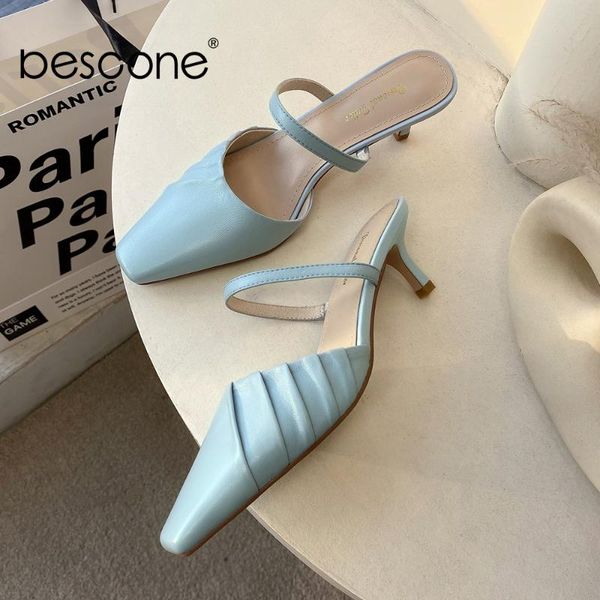 sandals bescone casual summer slippers fashion thin heels square head pleated concise women shoes comfortable women's bo904, Black
sandals bescone casual summer slippers fashion thin heels square head pleated concise women shoes comfortable women's bo904, Black