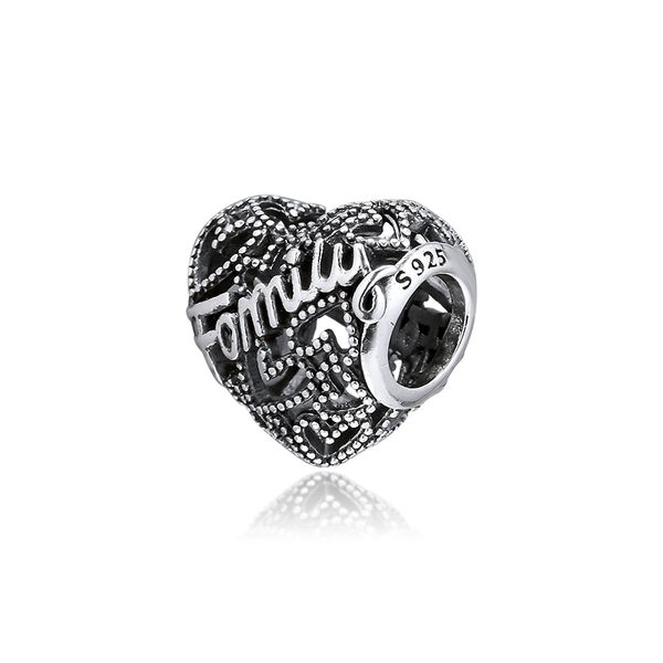 family heart charm fits charms silver bracelets for woman diy sterling silver beads for jewelry making q0531, Black
family heart charm fits charms silver bracelets for woman diy sterling silver beads for jewelry making q0531, Black