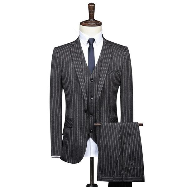 men's suits & blazers stripe 3 pieces business blazer +vest +pants suit sets men autumn fashion slim wedding set classic male, White;black
men's suits & blazers stripe 3 pieces business blazer +vest +pants suit sets men autumn fashion slim wedding set classic male, White;black
