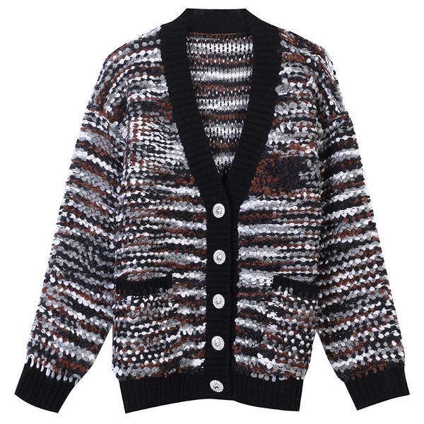 women's jackets brand design fall winter women long sleeve v-neck loose double pocket knit cardigan jacket runway christmas sweater clo, Black;brown
women's jackets brand design fall winter women long sleeve v-neck loose double pocket knit cardigan jacket runway christmas sweater clo, Black;brown