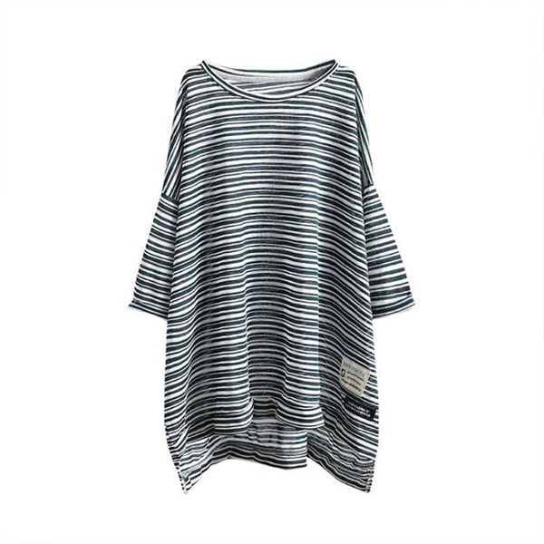women's t-shirt simple fan mesh shirts striped lazy style short-sleeved plus size loose and thin half-sleeved sunscreen clothing, White
women's t-shirt simple fan mesh shirts striped lazy style short-sleeved plus size loose and thin half-sleeved sunscreen clothing, White