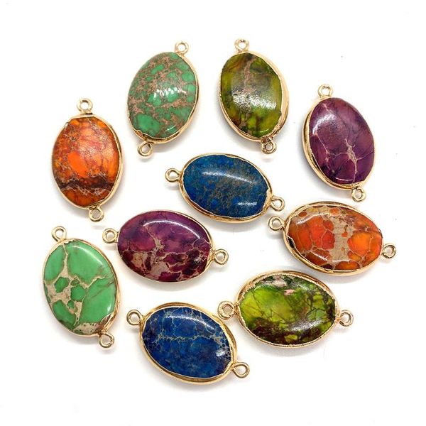 charms two-hole pendant natural stone oval emperor color metal edging electroplating handmade jewelry supplies, Bronze;silver
charms two-hole pendant natural stone oval emperor color metal edging electroplating handmade jewelry supplies, Bronze;silver